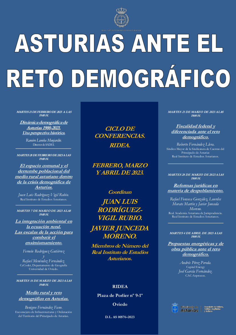 Cartel del ciclo Asturias ante el reto demográfico