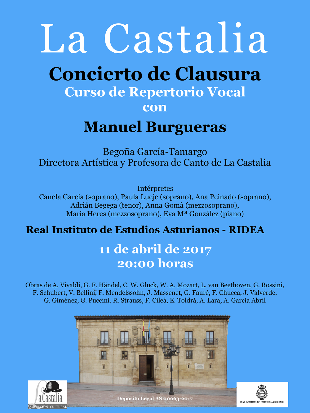 Imagen - Concierto de clausura La Castalia: Curso de Repertorio Vocal con Manuel Burgueras