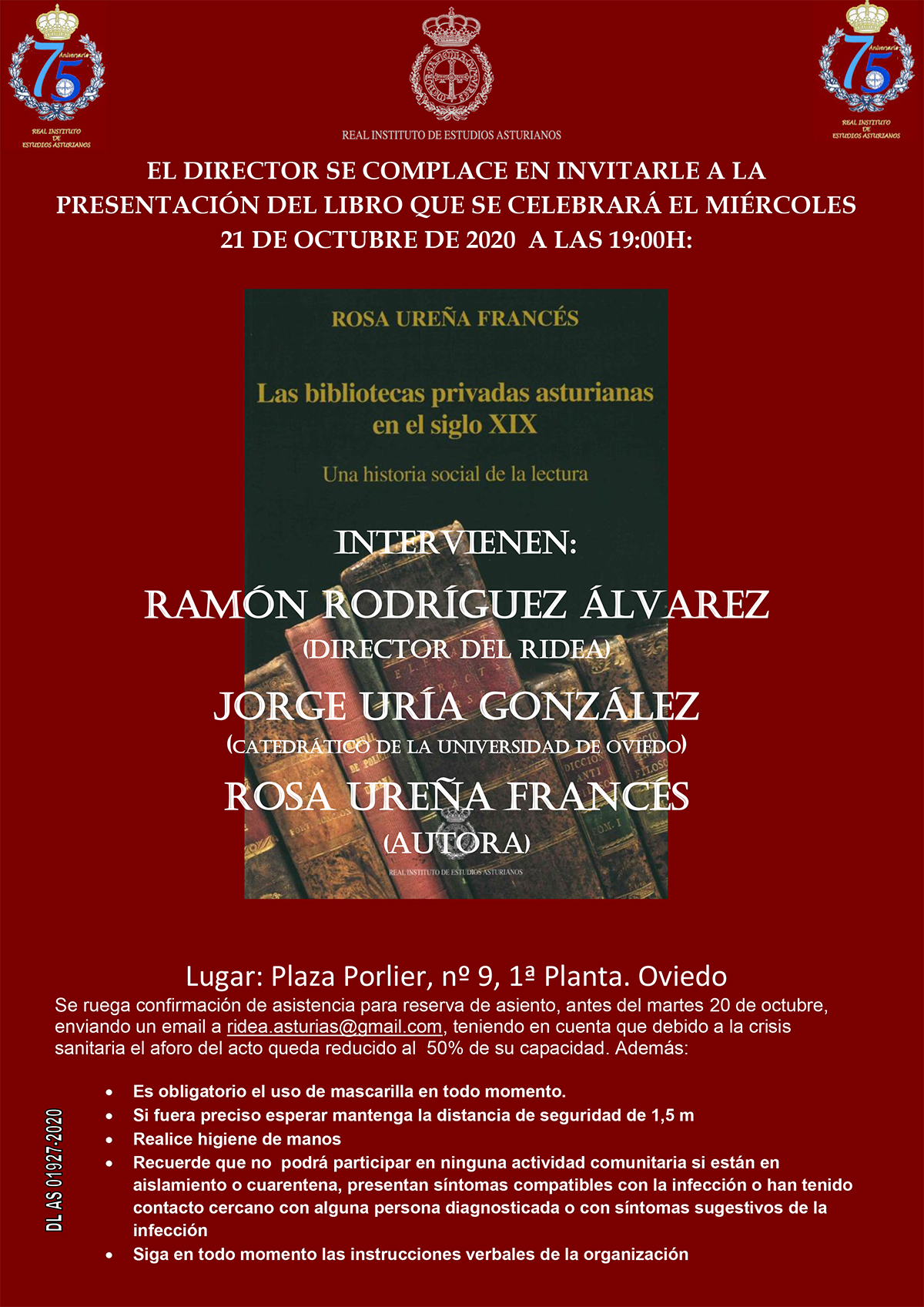 Imagen - Presentación del libro  Las bibliotecas privadas asturianas en el siglo XIX