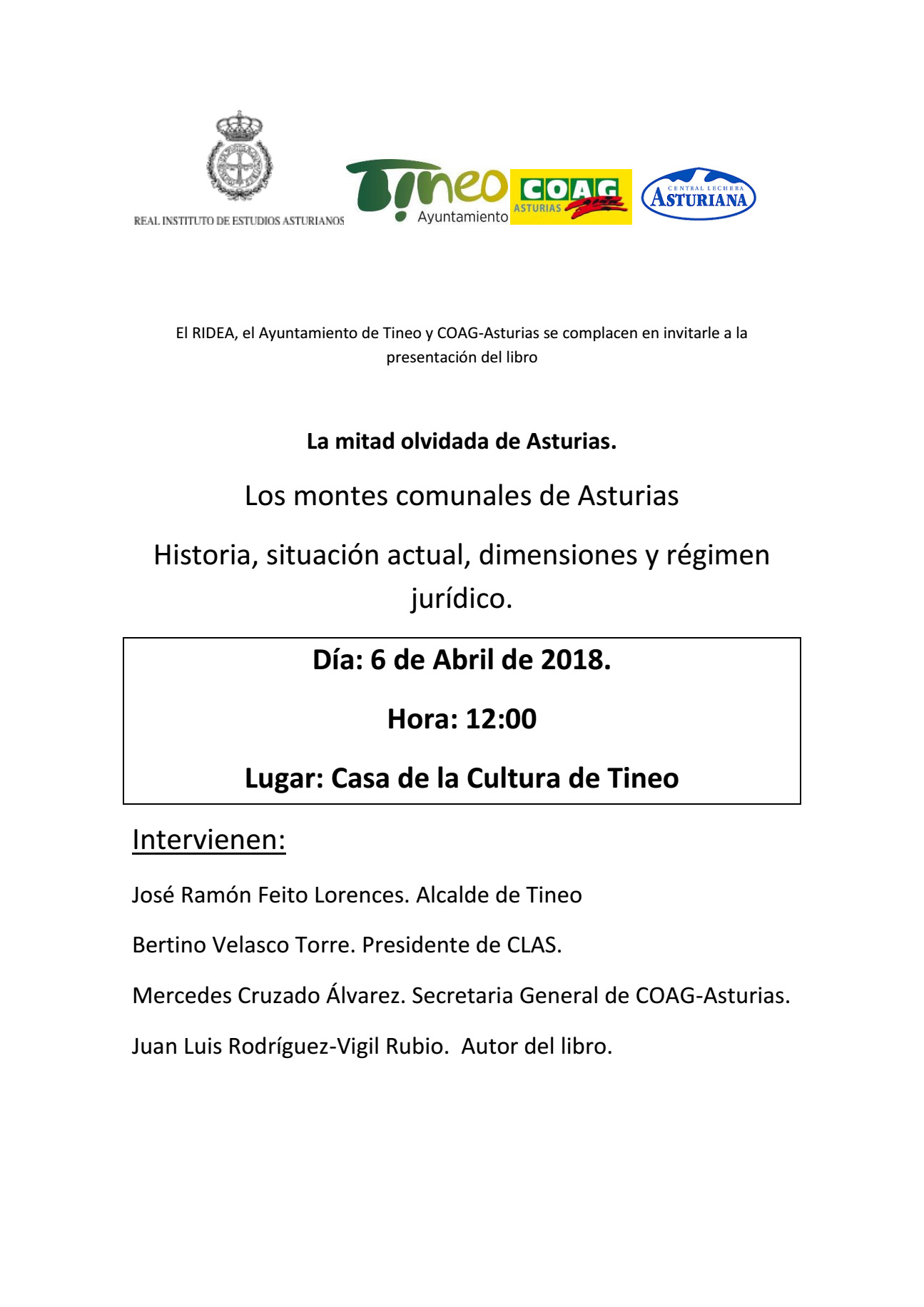Imagen - Presentación del libro La mitad olvidada de Asturias