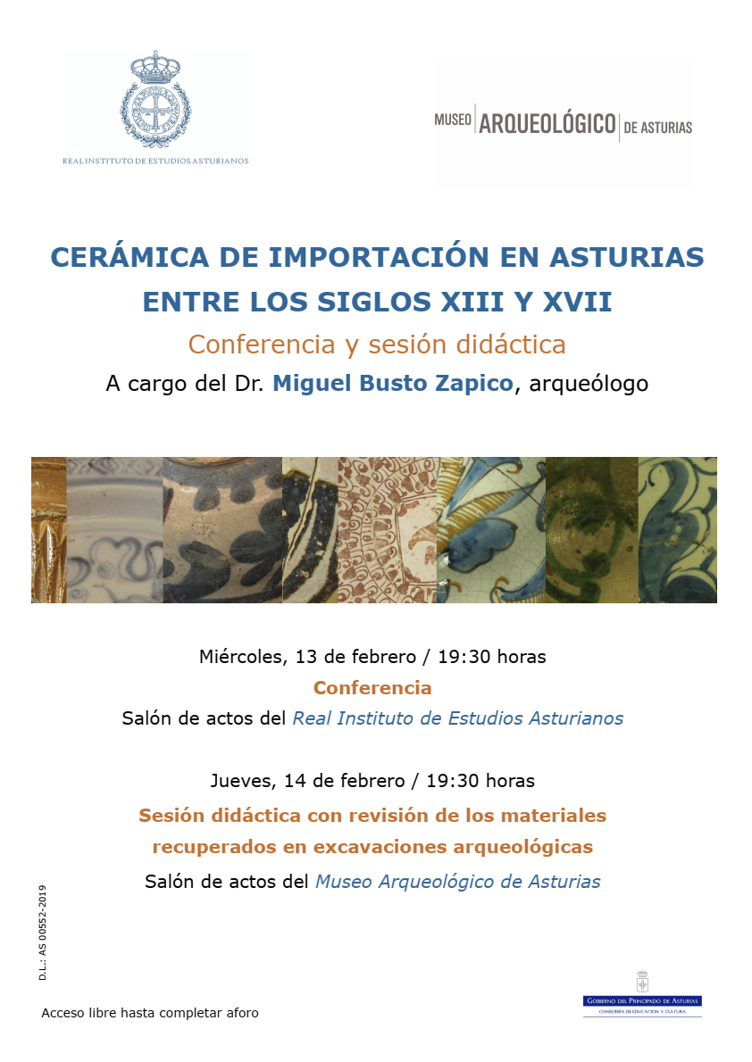 Imagen - Conferencia y sesión didáctica CERÁMICA DE IMPORTACIÓN EN ASTURIAS ENTRE LOS SIGLOS XIII Y XVII