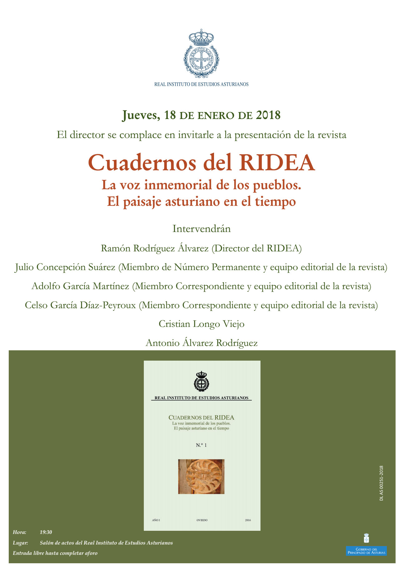 Imagen - Presentación de la revista Cuadernos del RIDEA: La voz inmemorial de los pueblos. El paisaje asturiano en el tiempo