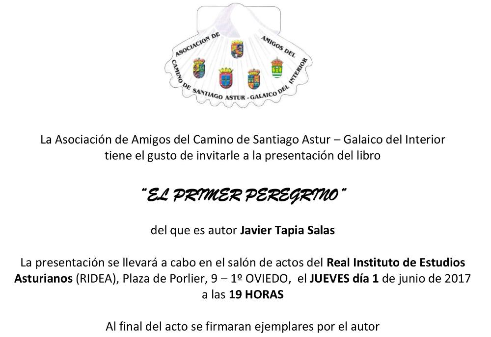 Imagen - Presentación del libro EL PRIMER PEREGRINO de Javier Tapia Salas