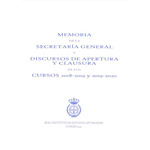 Imagen - MEMORIA DE LA SECRETARIA GENERAL  DISCURSOS DE APERTURA Y CLAUSURA DE LOS CURSOS 2018-2019 Y 2019-2020