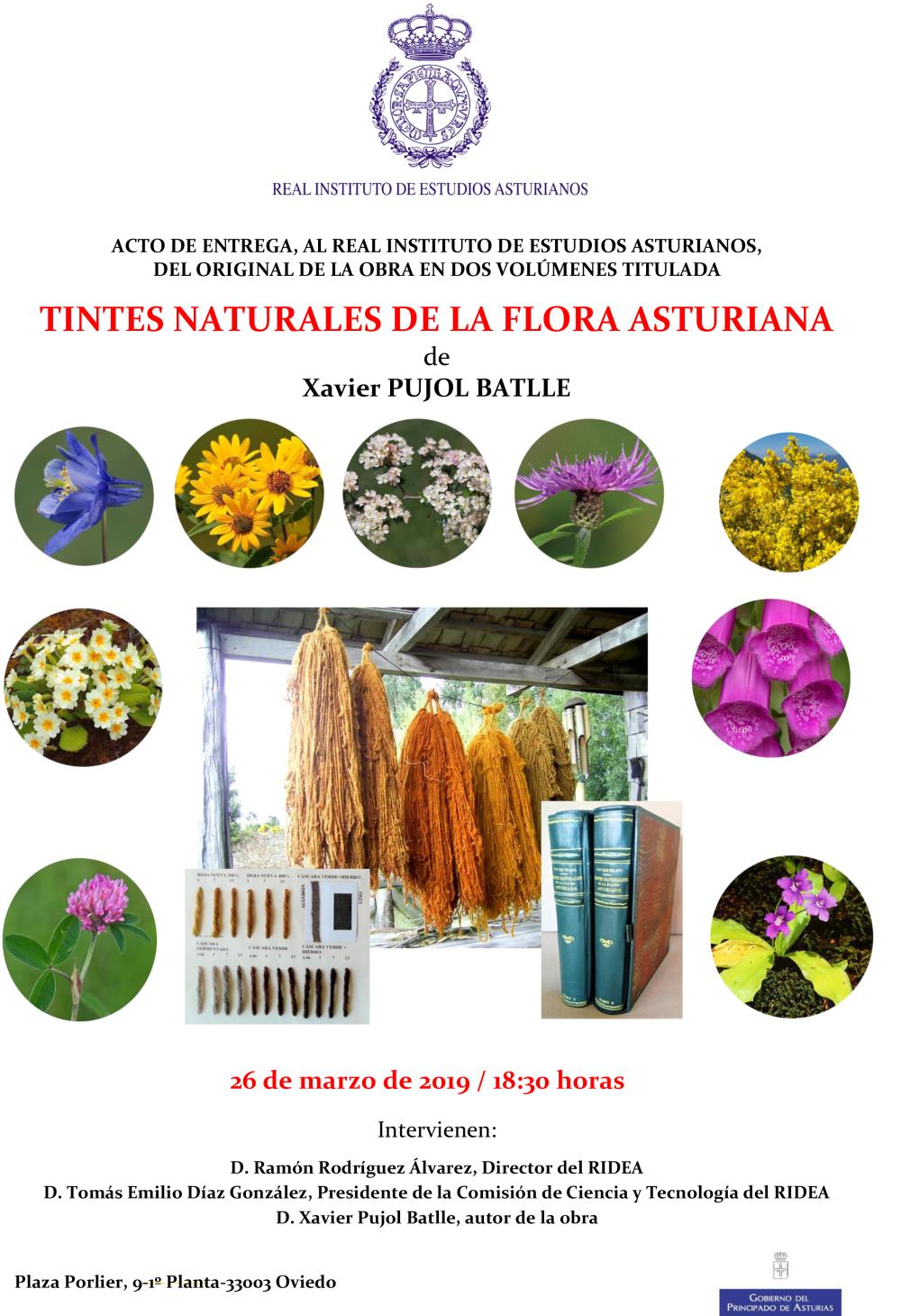 Imagen - Acto de entrega al RIDEA del original de la obra en dos volúmenes titulada “Tintes naturales de la flora asturiana” de Xavier Pujol Batlle.