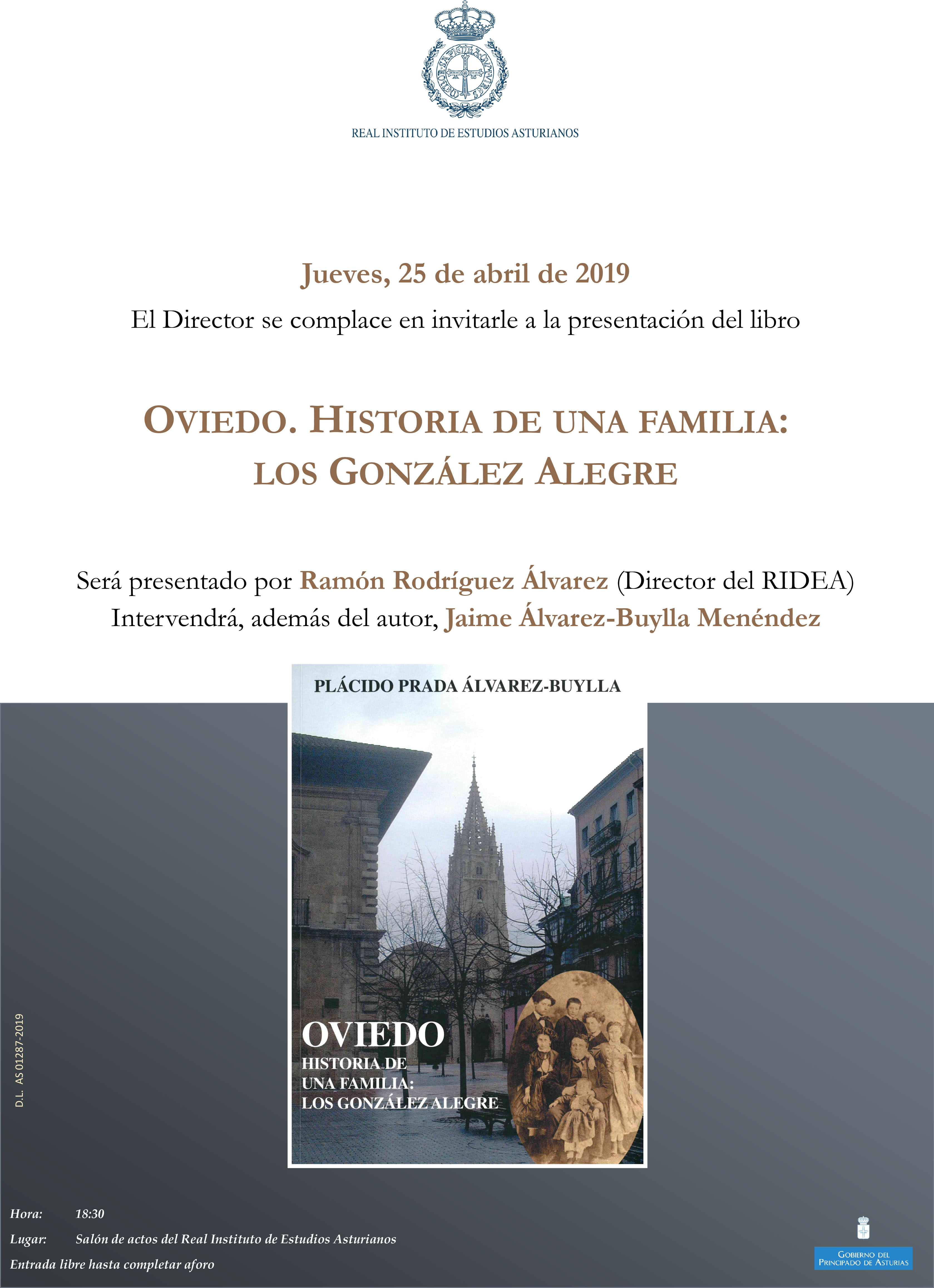 Imagen - Presentación del libro OVIEDO. HISTORIA DE UNA FAMILIA: LOS GONZÁLEZ ALEGRE