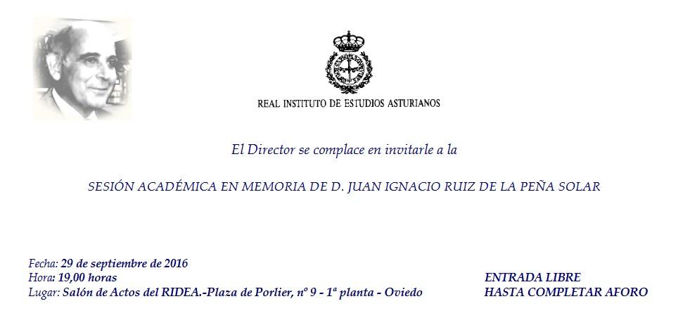 Imagen - Sesión académica en memoria de D. Juan Ignacio Ruiz de la Peña Solar